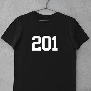 New Jersey Zip Code Shirt, 201, NJ